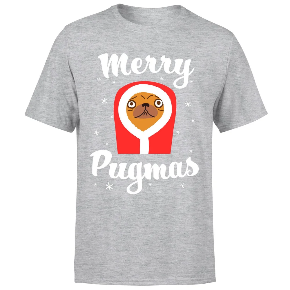 Merry Pugmas T-Shirt - Grey - S - Grey Image 1