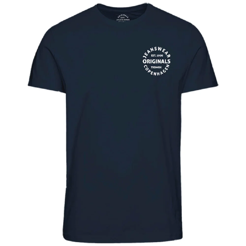 Jack & Jones Men's Originals Art Chest Print T-Shirt - Total Eclipse - S - Blue Image 1