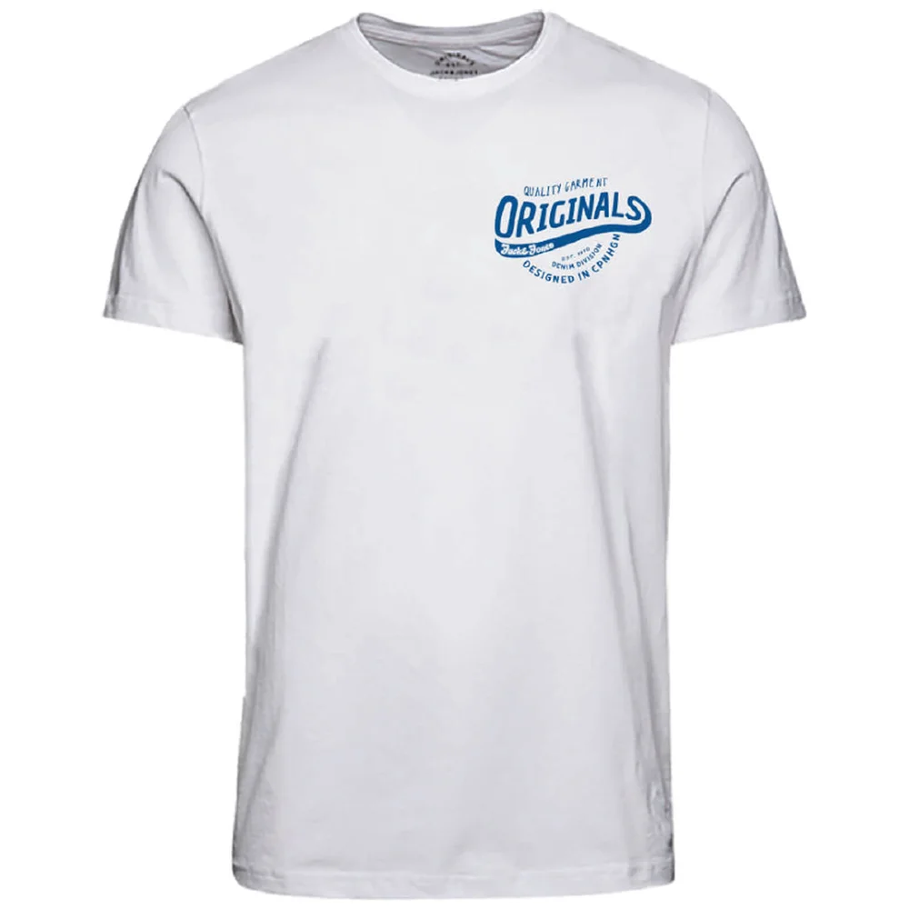 Jack & Jones Men's Originals Art Chest Print T-Shirt - Cloud Dancer - S - White Image 1