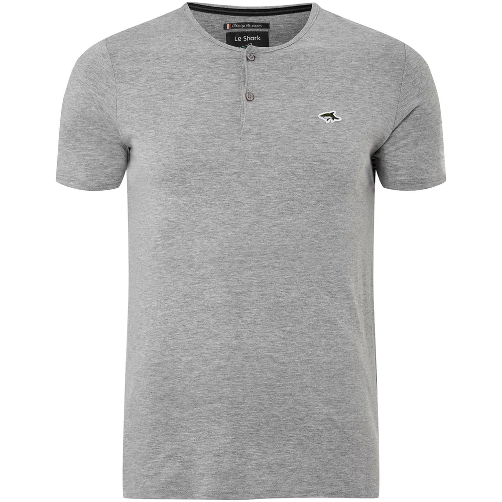 Le Shark Men's Cook Button Neck T-Shirt - Light Grey Marl - S Image 1