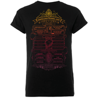 Harry Potter Hogwarts School List Men's Black T-Shirt