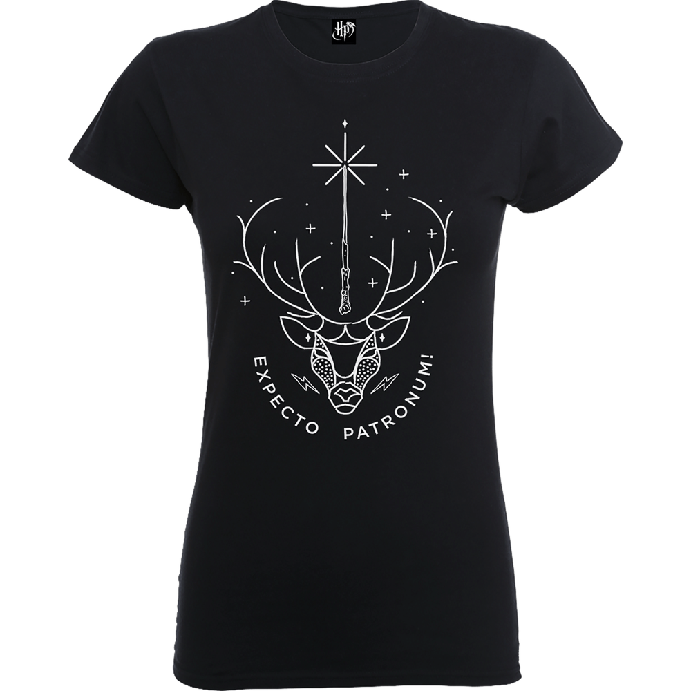 Harry Potter Expecto Patronum Women's Black T-Shirt - S Image 1