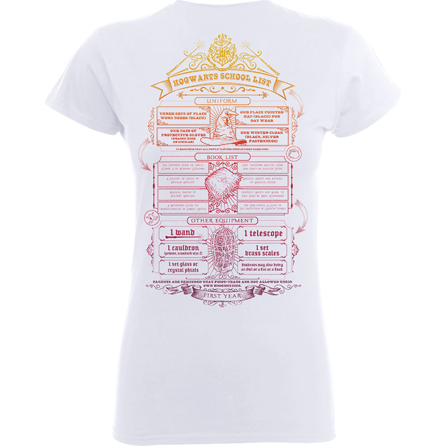 Harry Potter Hogwarts School List Women's White T-Shirt