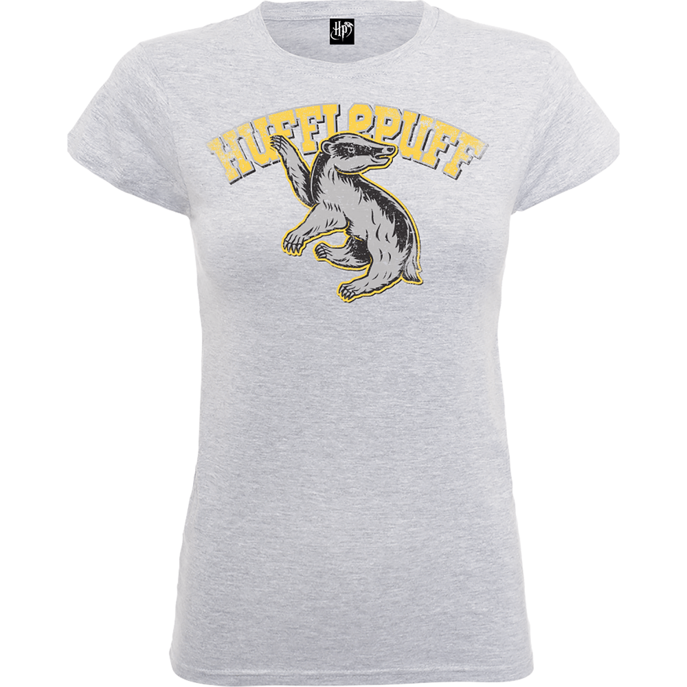 Harry Potter Hufflepuff Women's Grey T-Shirt - S Image 1
