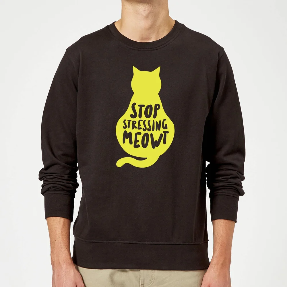 Stop Stressing Meowt Sweatshirt - Black - S - Black Image 1