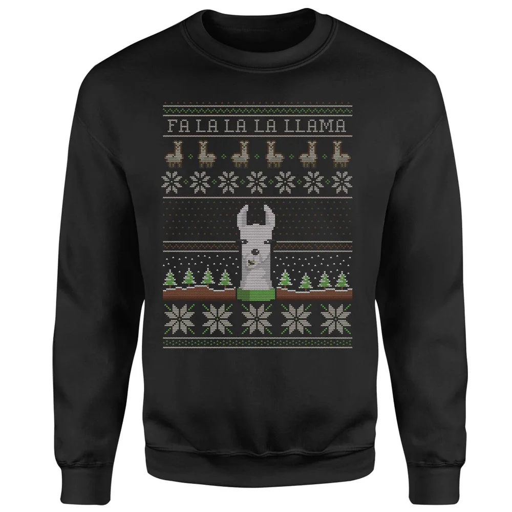 Fa La La La Llama Sweatshirt - Black - S Image 1