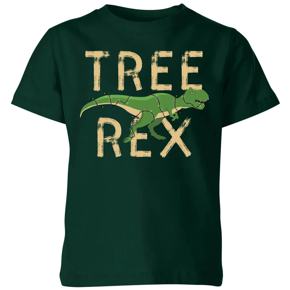 Tree Rex Kids' T-Shirt - Forest Green - 3-4 Years - Forest Green Image 1
