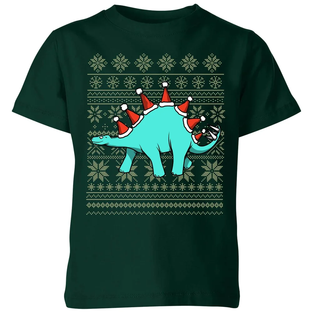 Stegosantahats Kids' T-Shirt - Forest Green - 3-4 Years - Forest Green Image 1