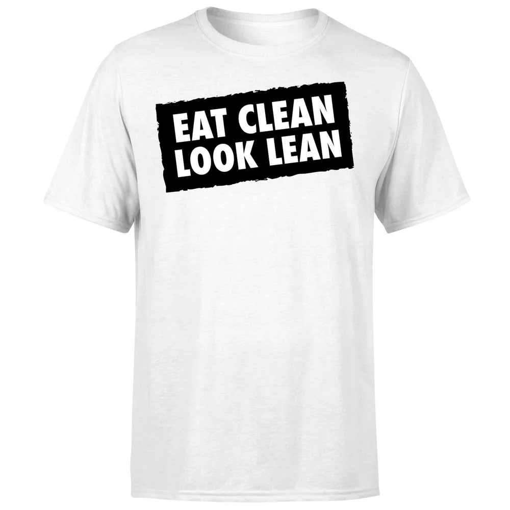 Eat Clean Look Lean T-Shirt - White - S - White Image 1