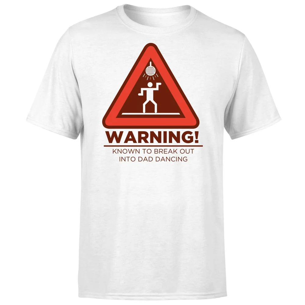 Warning Dad Dancing T-Shirt - White - S - White Image 1