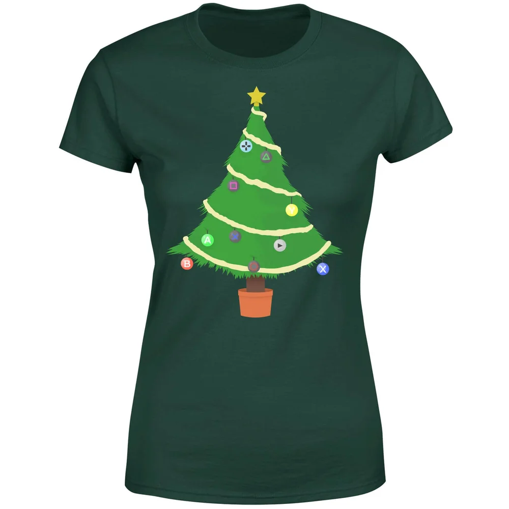 Buttons Tree Women's T-Shirt - Forest Green - S - Forest Green Image 1
