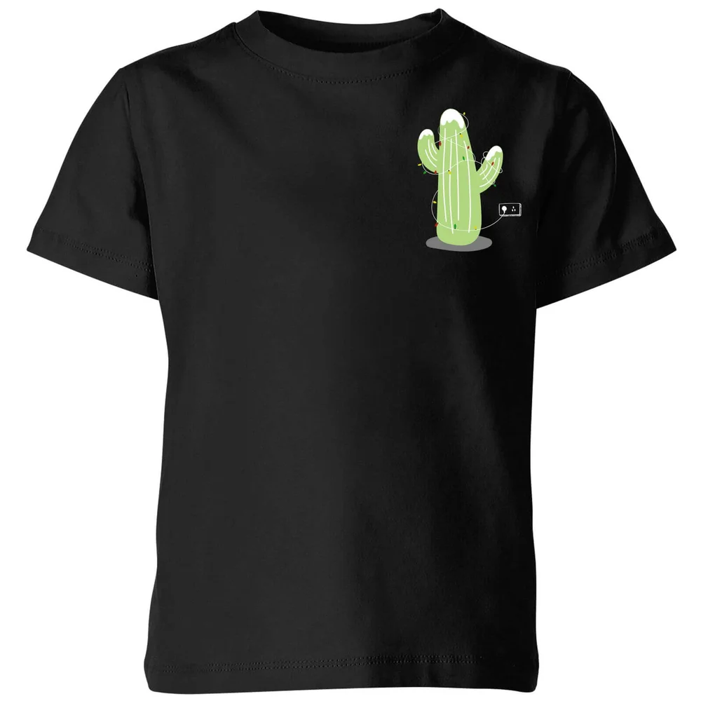 Cactus Fairy Lights Kids' T-Shirt - Black - 3-4 Years - Black Image 1
