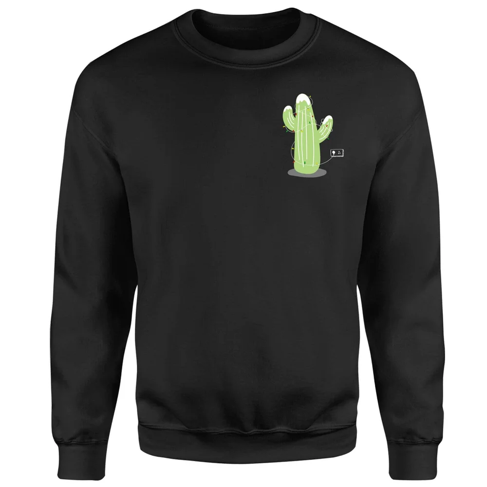 Cactus Fairy Lights Sweatshirt - Black - S - Black Image 1