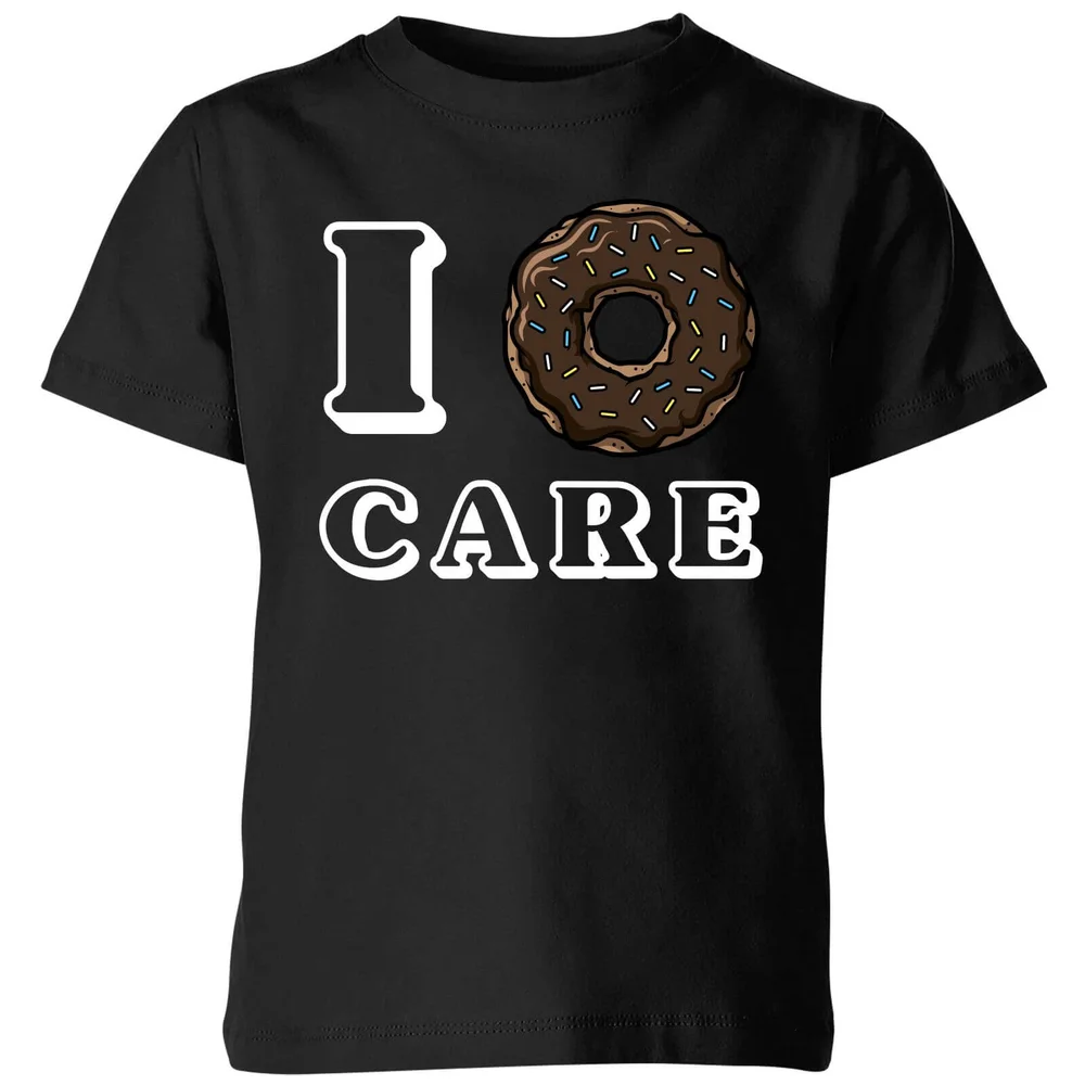 I Donut Care Kids T-Shirt - Black - 5-6 Years - Black Image 1