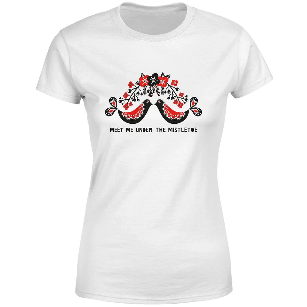 Meet Me Underneath The Mistletoe Women's T-Shirt - White - S - White Image 1