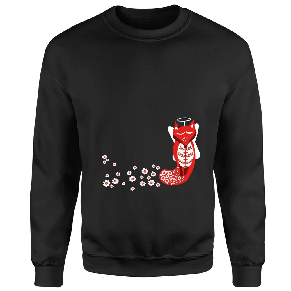 Flower Fox Sweatshirt - Black - S - Black Image 1