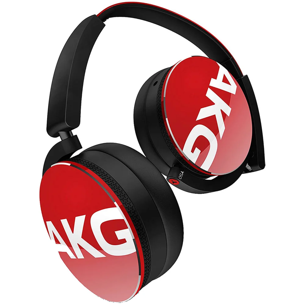 AKG Y50 Portable Foldable On Ear Headphones - Red Image 1
