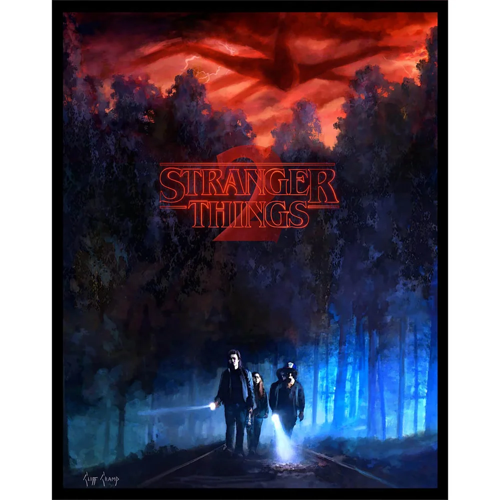 Stranger Things 2 'They're Going Somewhere' Lithograph with Glow in the Dark Layer by Cliff Cramp - Zavvi UK Exclusive Image 1
