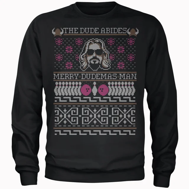 The Dude Abides Merry Dudemas Man Men's Christmas Jumper - Black