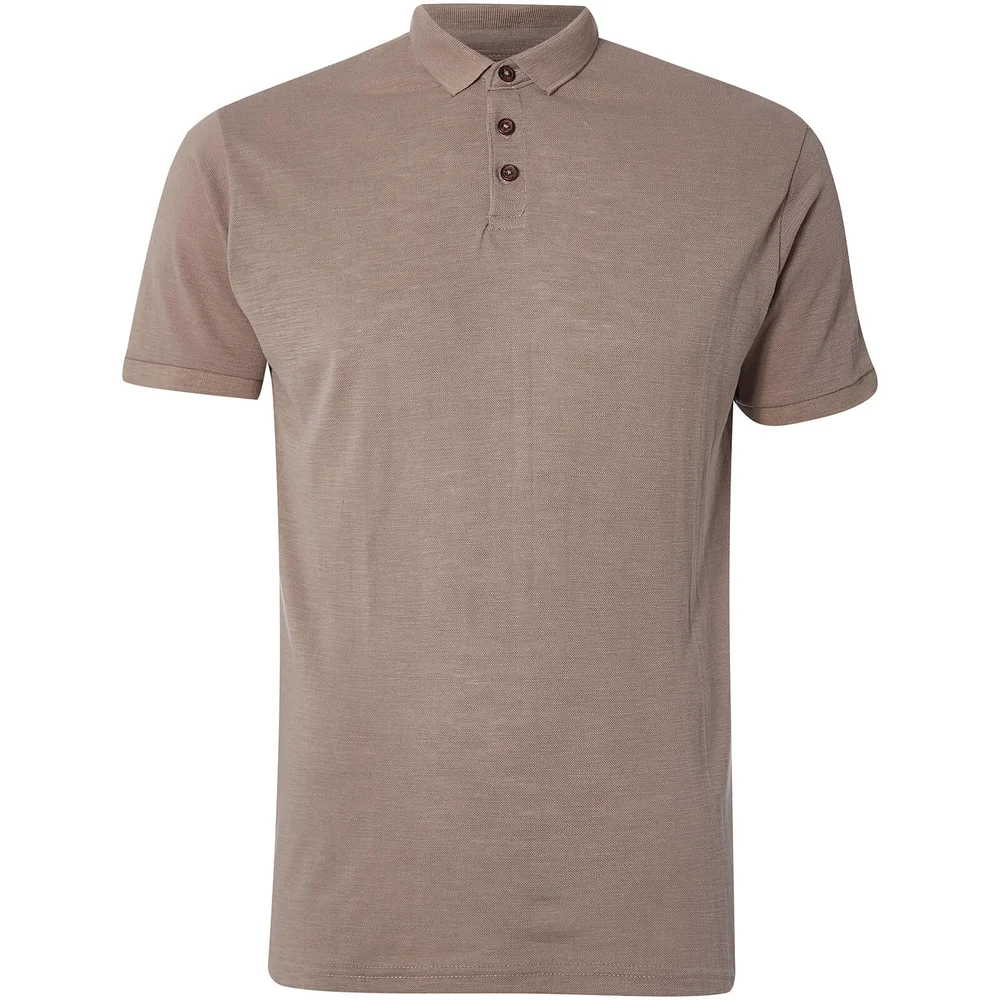 D-Struct Men's Slub Polo Shirt - Mink - S - Grey Image 1