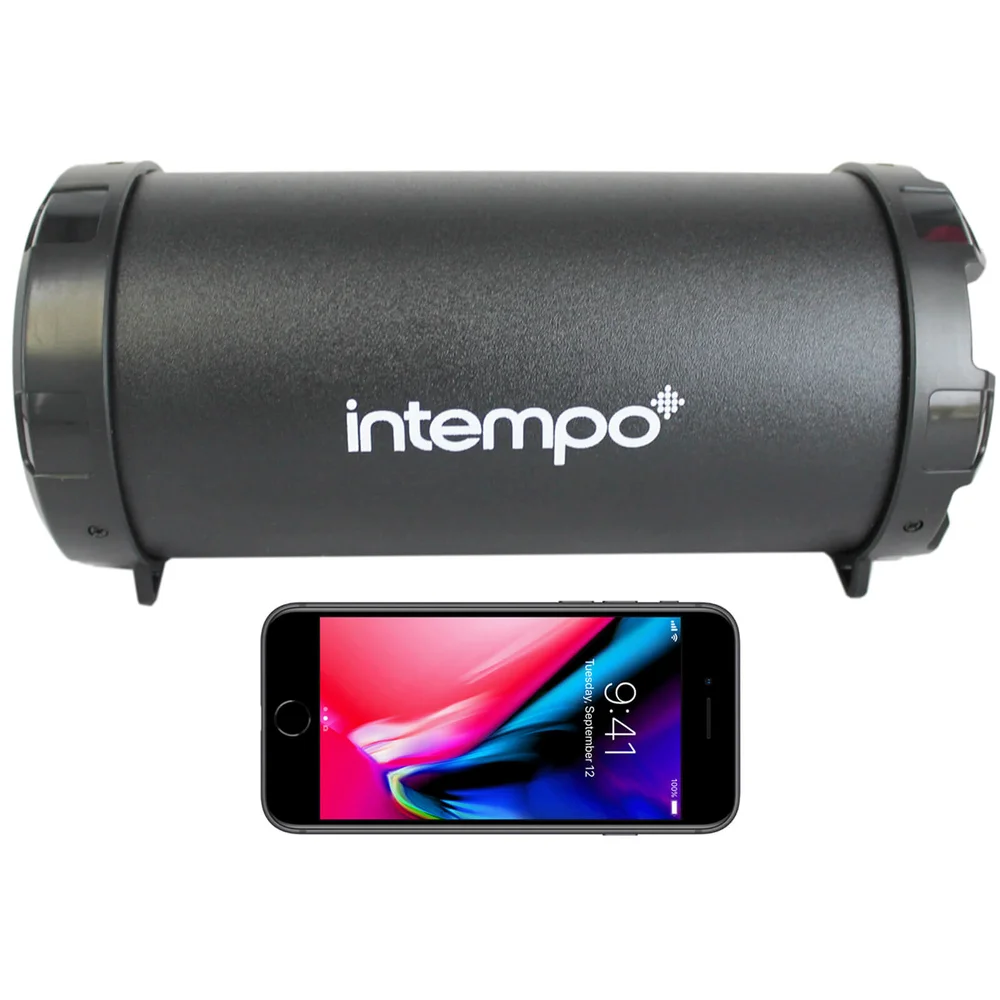 Intempo Large Wireless Bluetooth Tube Speaker - Black Image 1