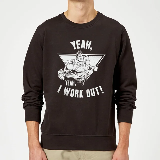 DC Comics Superman I Work Out Sweatshirt - Black