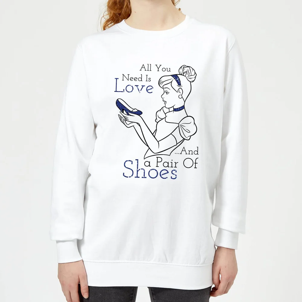 Disney Princess Cinderella All You Need Is Love Women's Sweatshirt - White - S Image 1