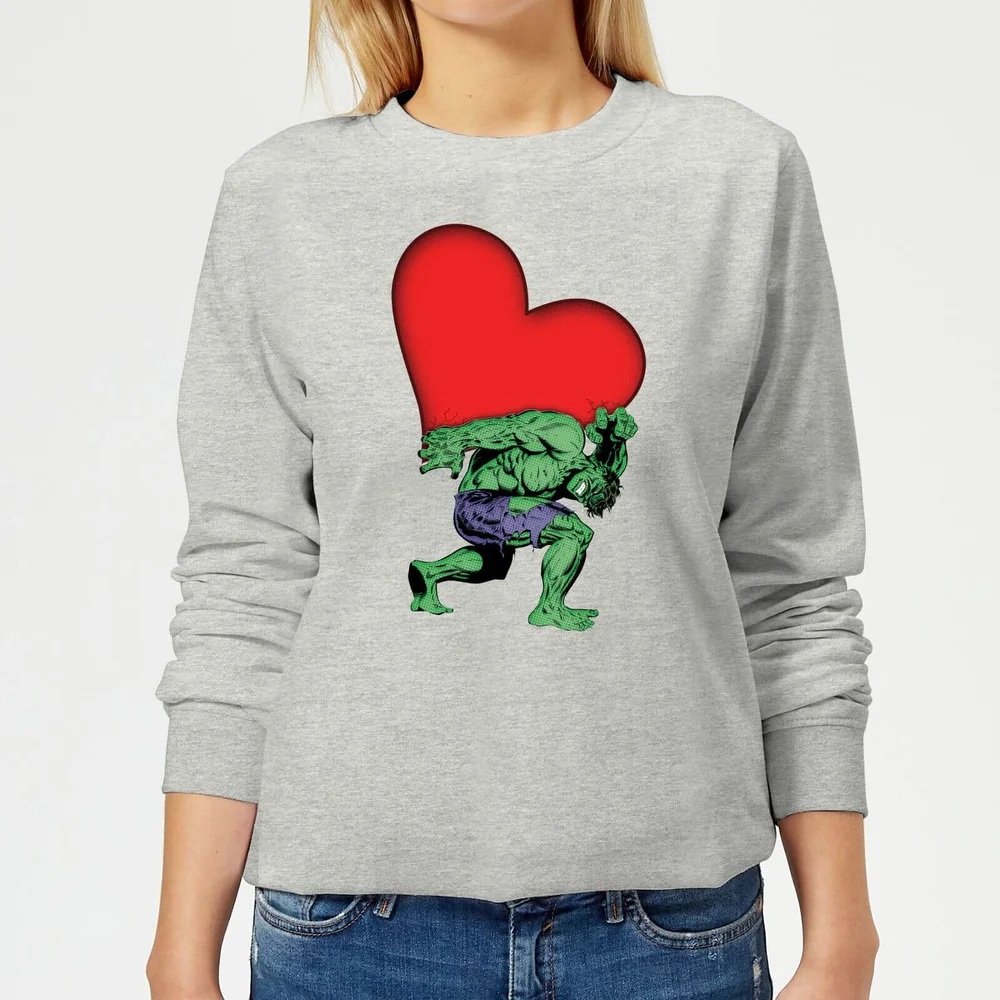 Marvel Comics Hulk Heart Women's Sweatshirt - Grey - 3XL - Grey Image 1
