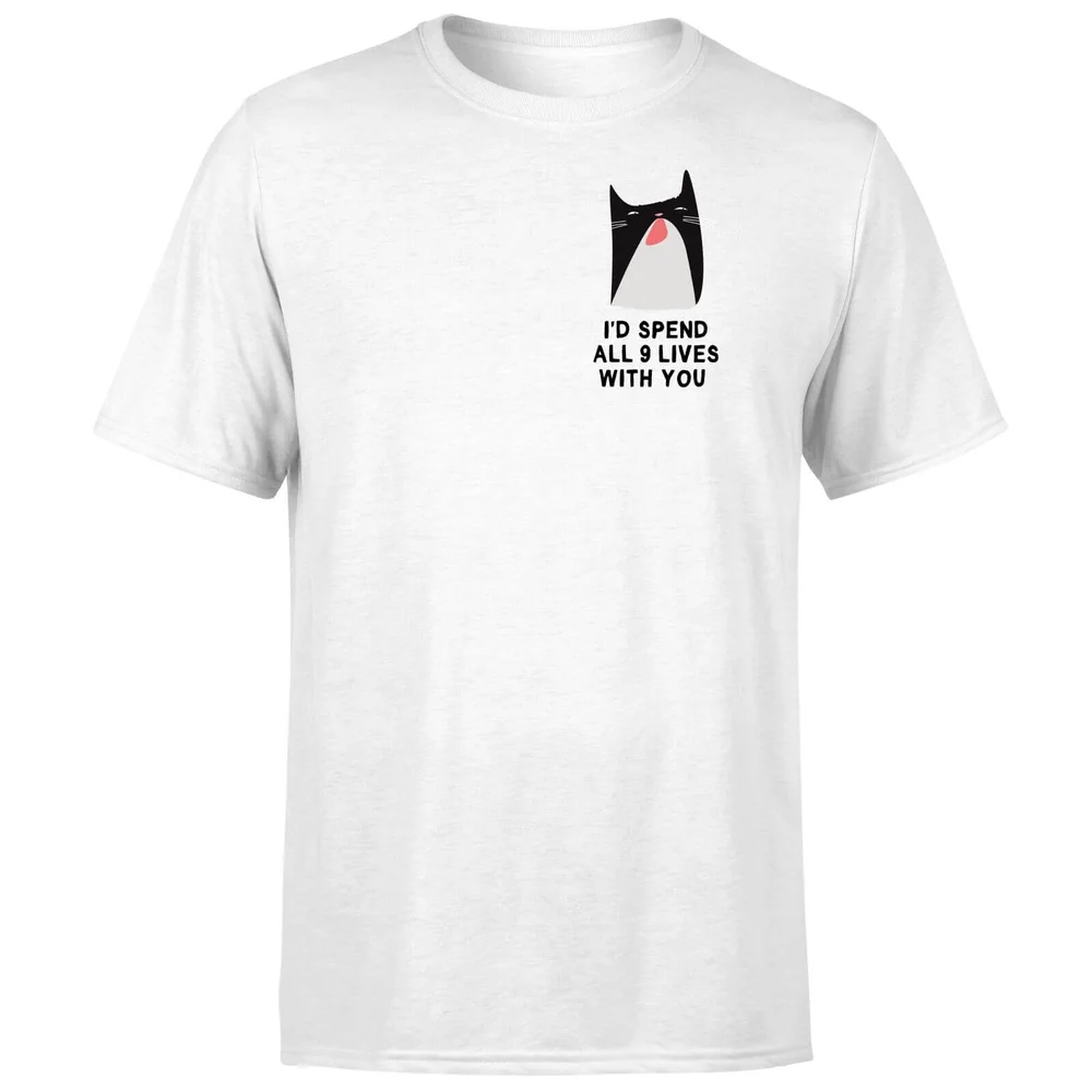 I'd Spend All 9 Lives With You T-Shirt - White - S - White Image 1