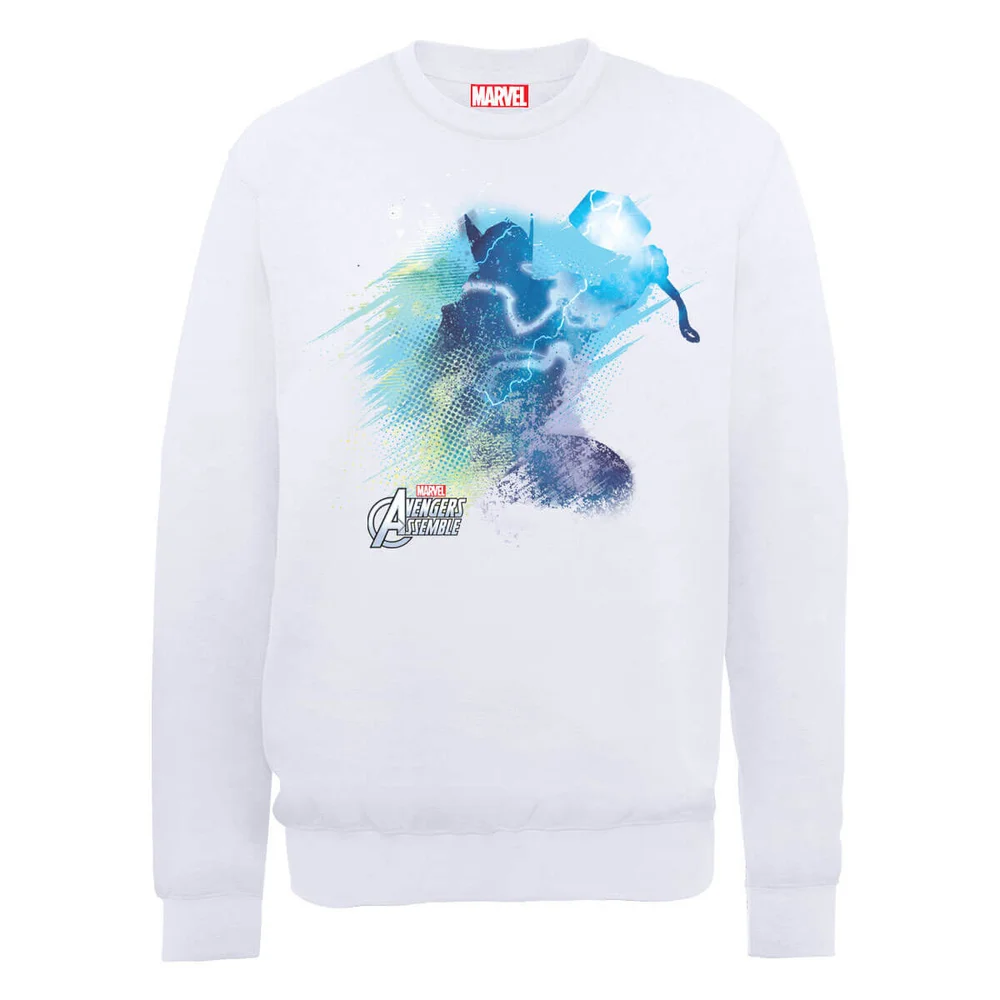 Marvel Avengers Assemble Hulk Art Burst Sweatshirt - White - S - White Image 1