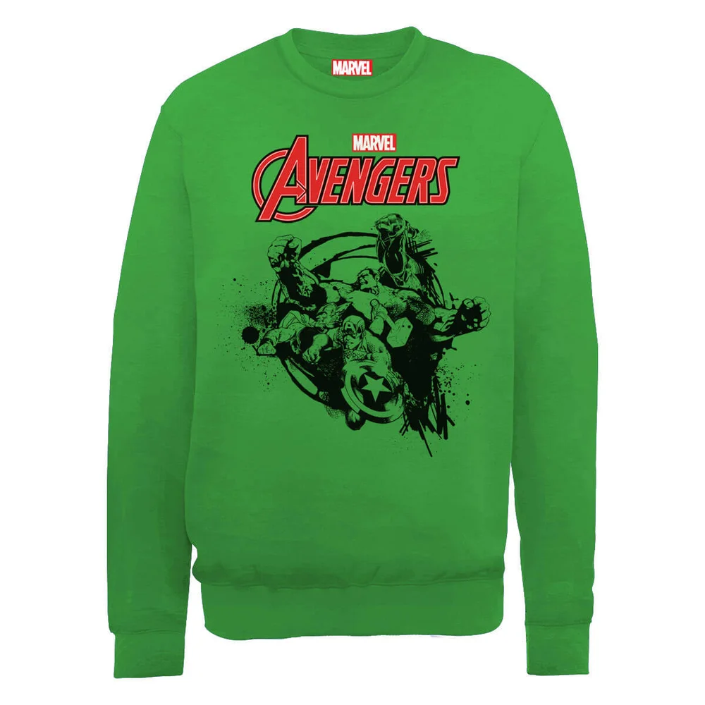 Marvel Avengers Assemble Team Burst Sweatshirt - Green - XL Image 1