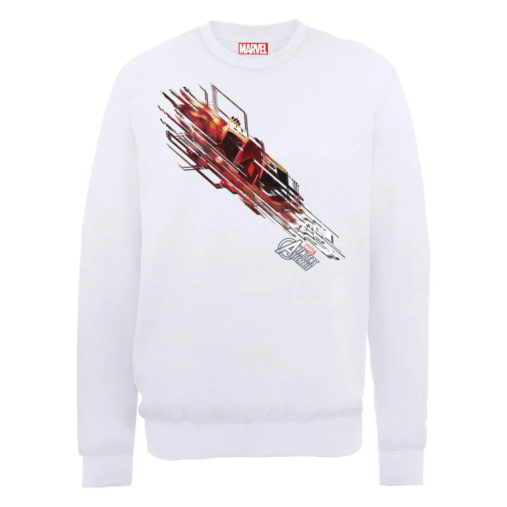 Marvel Avengers Assemble Iron Man Shooting Burst Sweatshirt - White - S - White Image 1