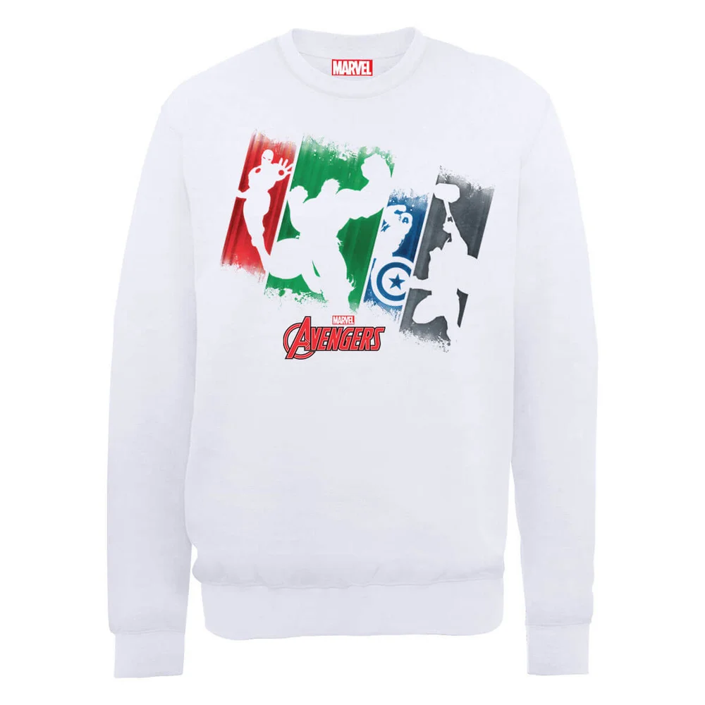 Marvel Avengers Assemble Team Punch Out Sweatshirt - White - S - White Image 1