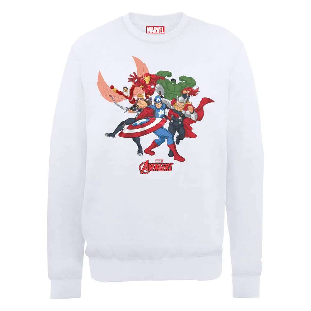 Marvel Avengers Assemble Comic Team Sweatshirt - White - S - White Image 1