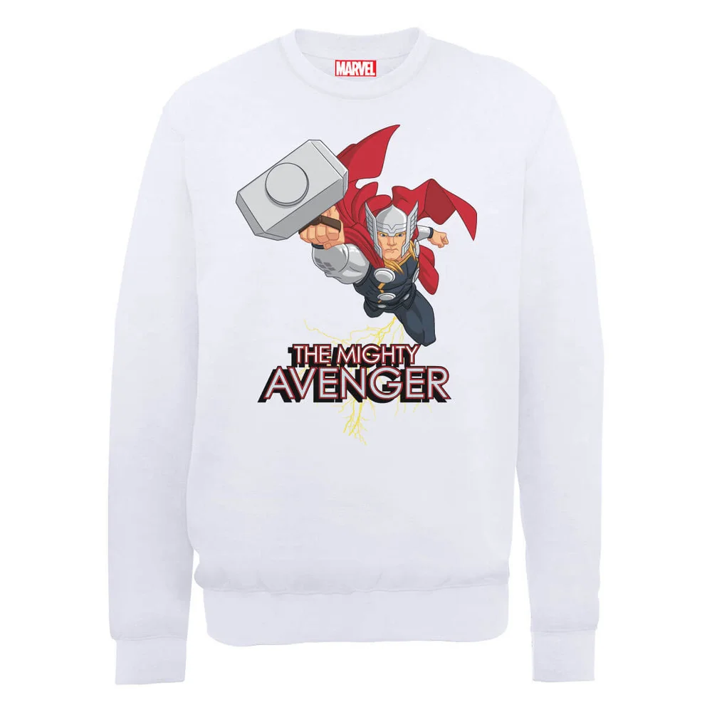 Marvel Avengers Assemble The Mighty Thor Sweatshirt - White - S - White Image 1