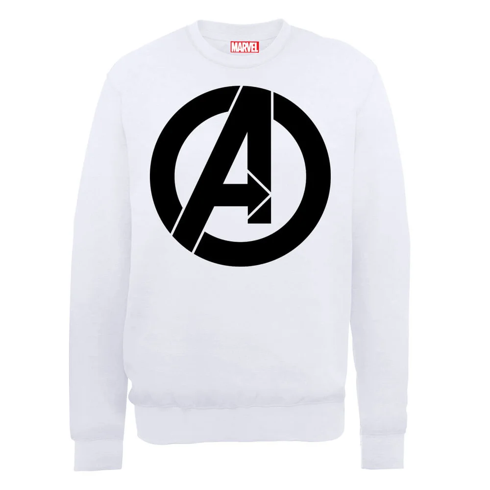 Marvel Avengers Assemble Simple Logo Sweatshirt - White - S Image 1