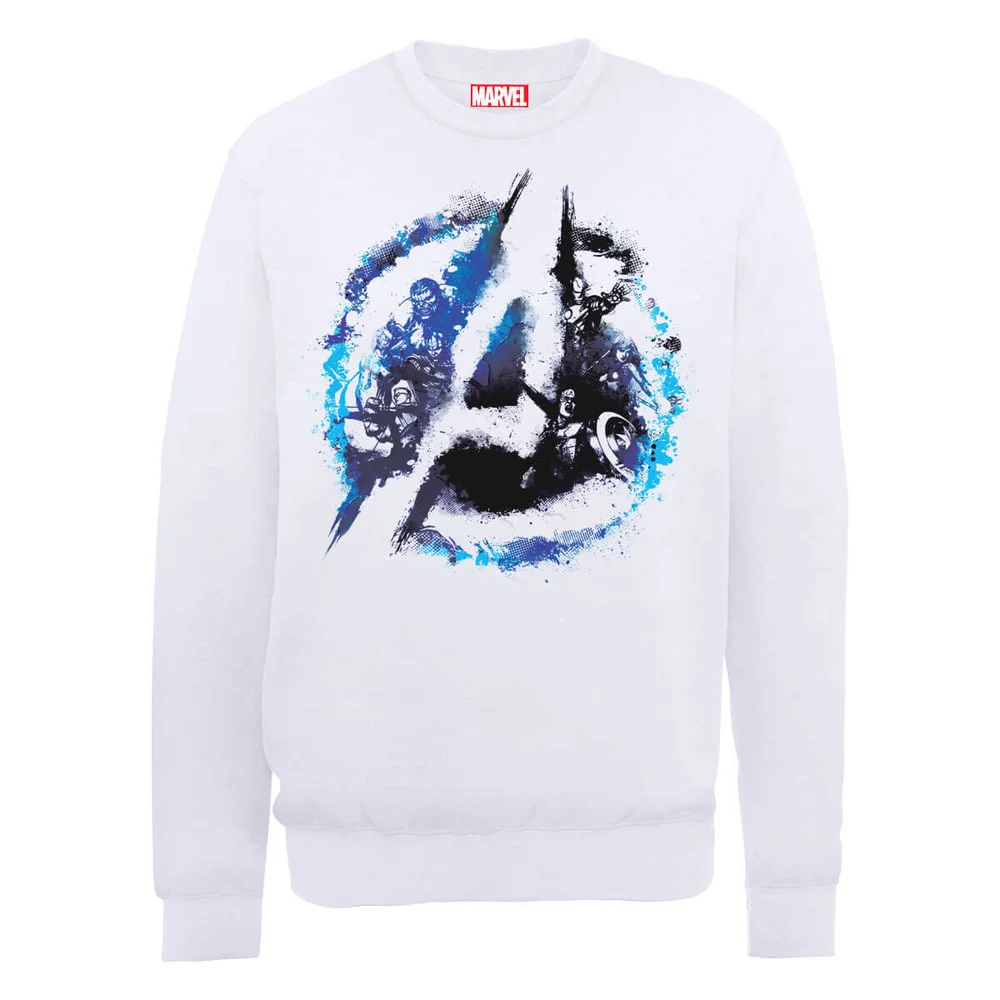 Marvel Avengers Assemble Flared Logo Sweatshirt - White - S Image 1