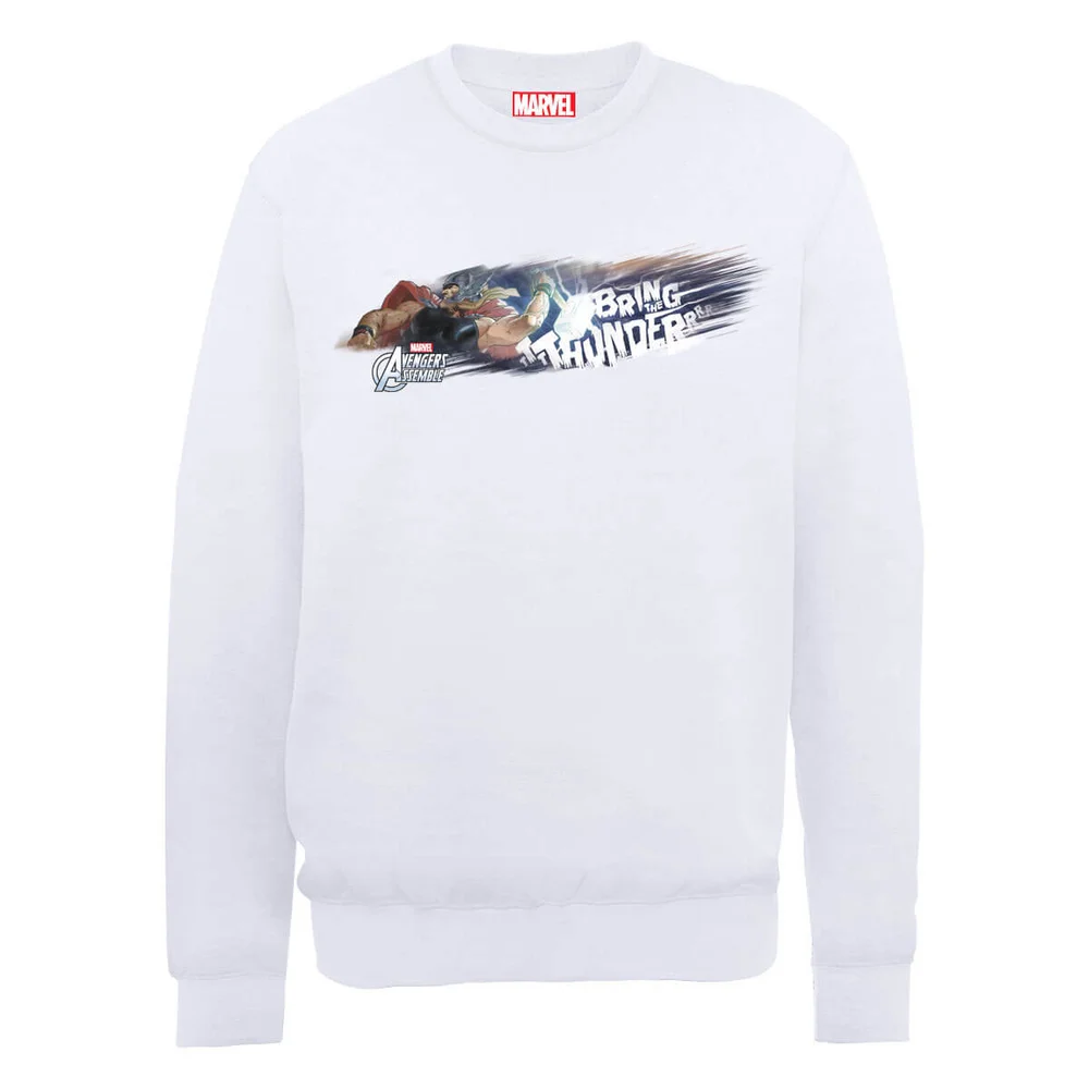 Marvel Avengers Assemble Thor Bring The Thunder Sweatshirt - White - S - White Image 1