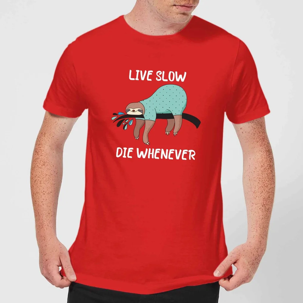 Live Slow Die WHenever T-Shirt - Red - L - Red Image 1