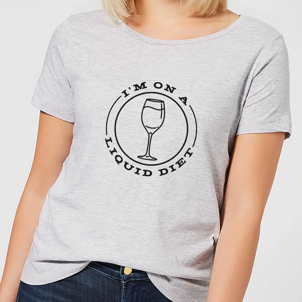Liquid Diet Wine Women's T-Shirt - Grey - S - Grey Image 1