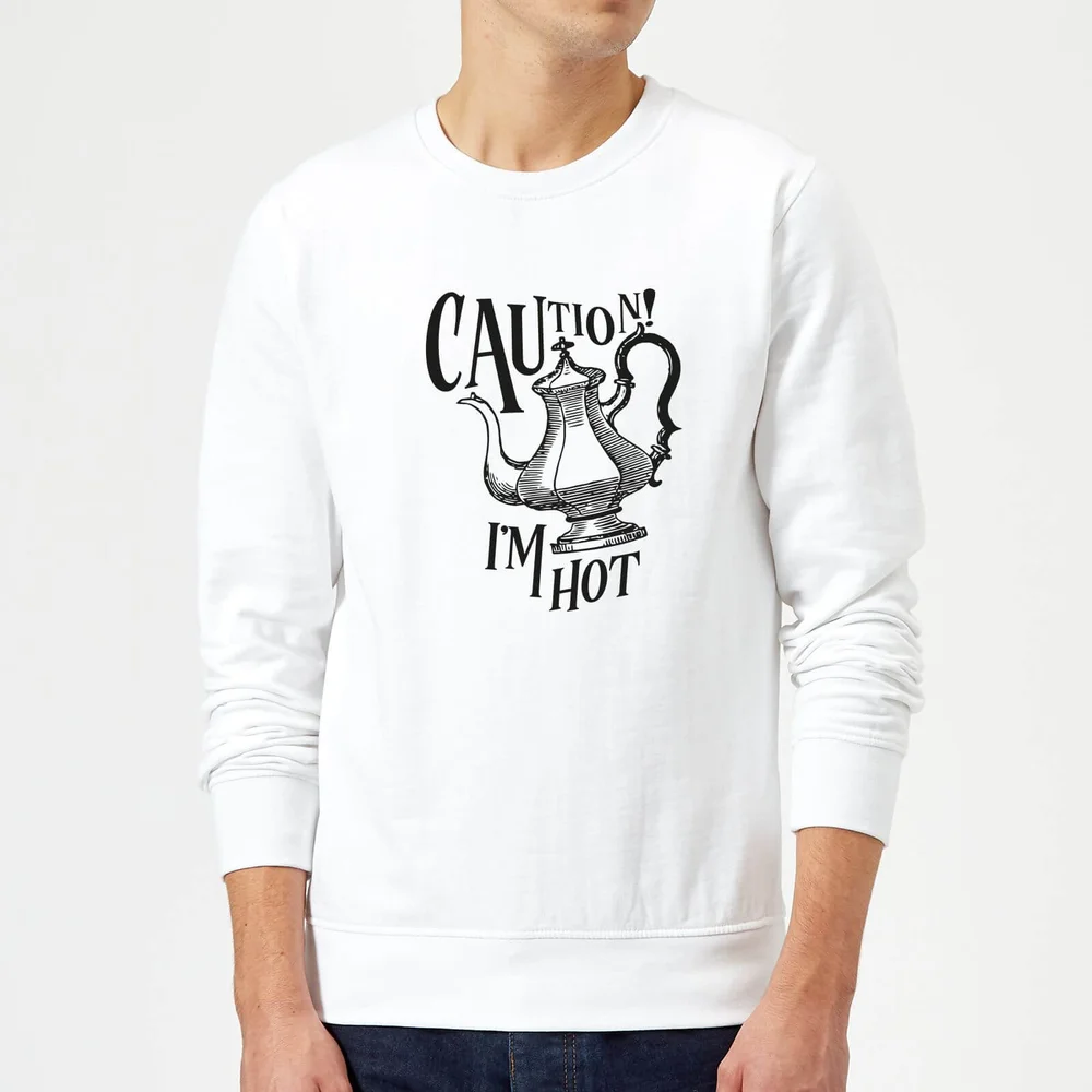 Caution! I'm Hot Sweatshirt - White - S - White Image 1