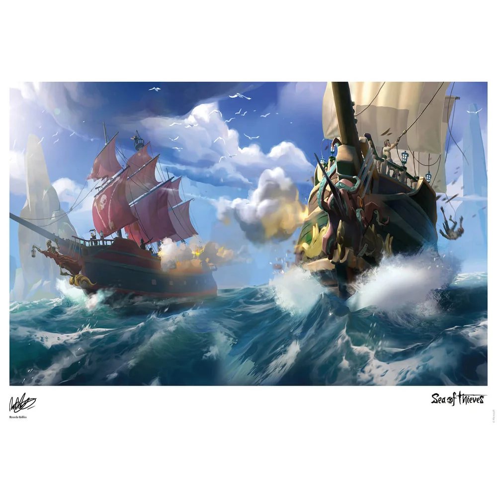 Sea Of Thieves - Broadsides at noon Limited Edition Art Print Measures 41.91 x 29.72cm Image 1