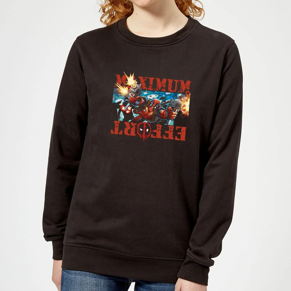 Marvel Deadpool Maximum Effort Women's Sweatshirt - Black - S Image 1