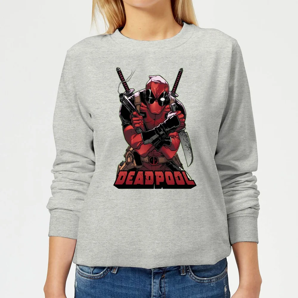 Marvel Deadpool Ready For Action Women's Sweatshirt - Grey - 3XL - Grey Image 1