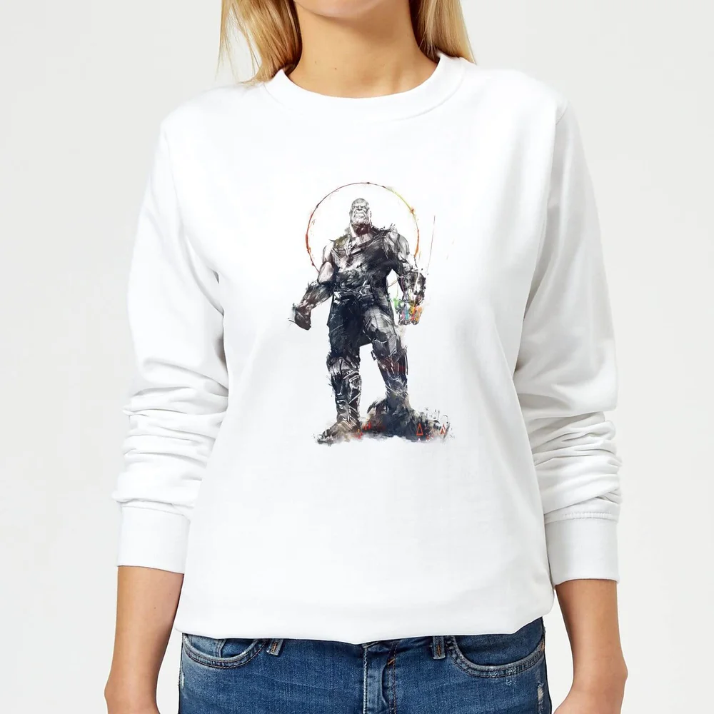Marvel Avengers Infinity War Thanos Sketch Women's Sweatshirt - White - S - White Image 1