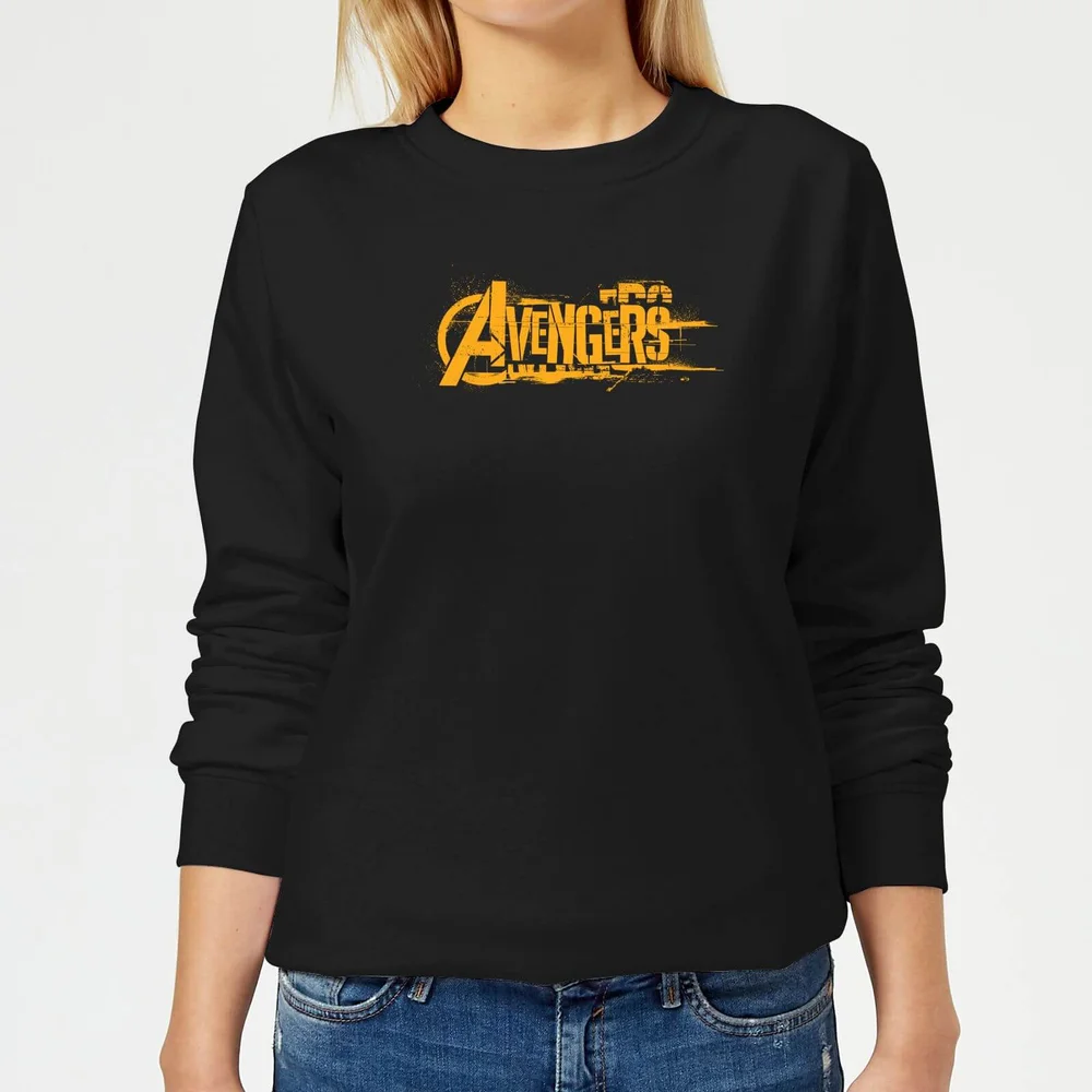 Marvel Avengers Infinity War Orange Logo Women's Sweatshirt - Black - S Image 1