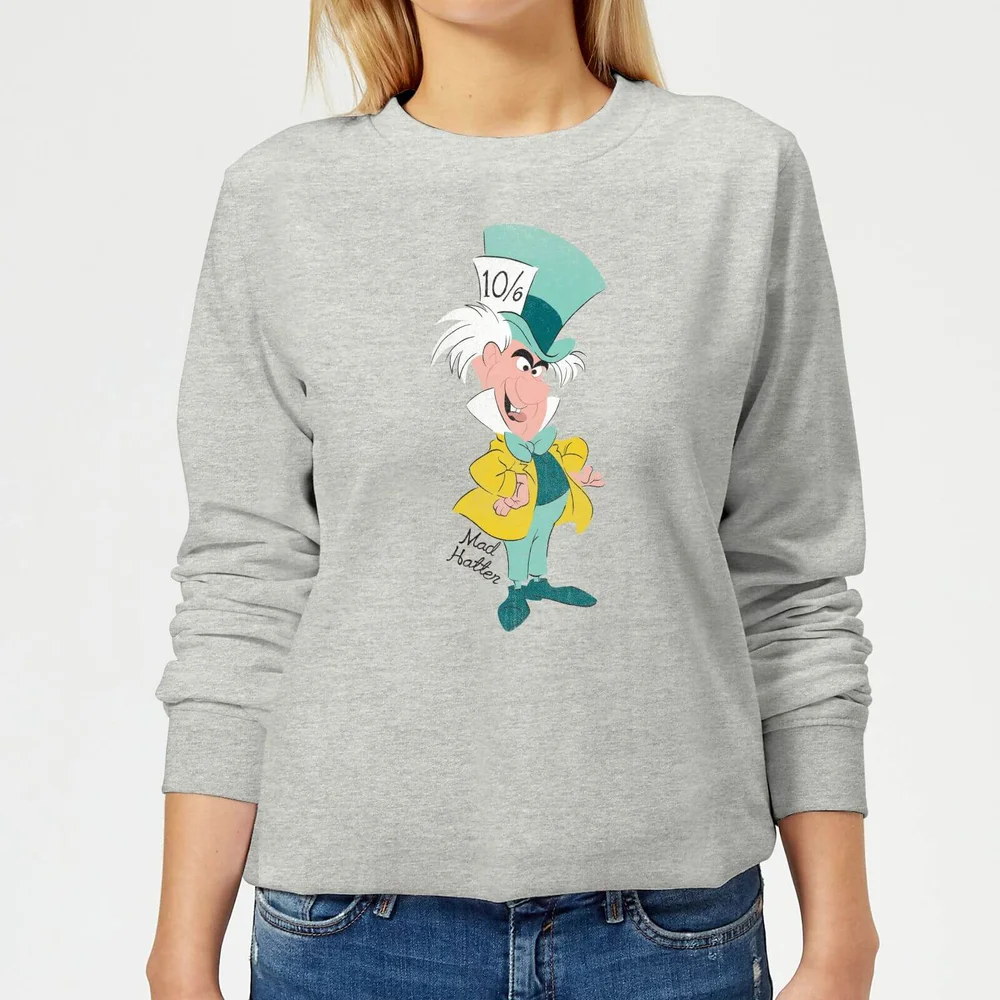 Disney Alice In Wonderland Mad Hatter Classic Women's Sweatshirt - Grey - 3XL - Grey Image 1