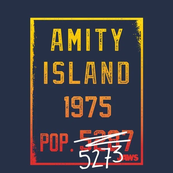 Jaws Amity Population Women's T-Shirt - Navy
