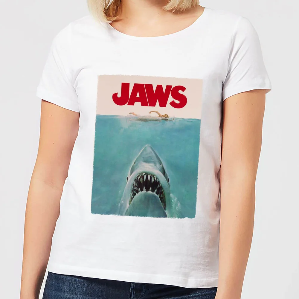 Jaws Classic Poster Women's T-Shirt - White - S Image 1