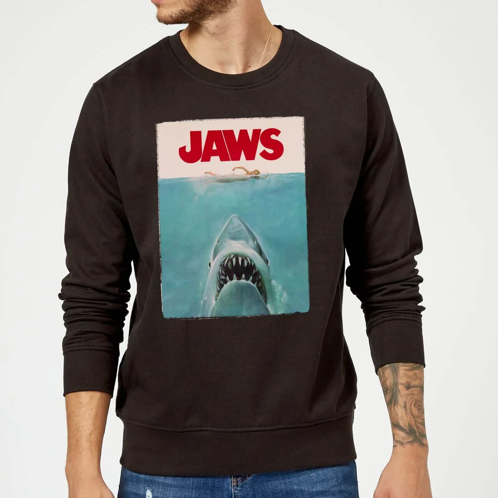 Jaws Classic Poster Sweatshirt - Black - S Image 1